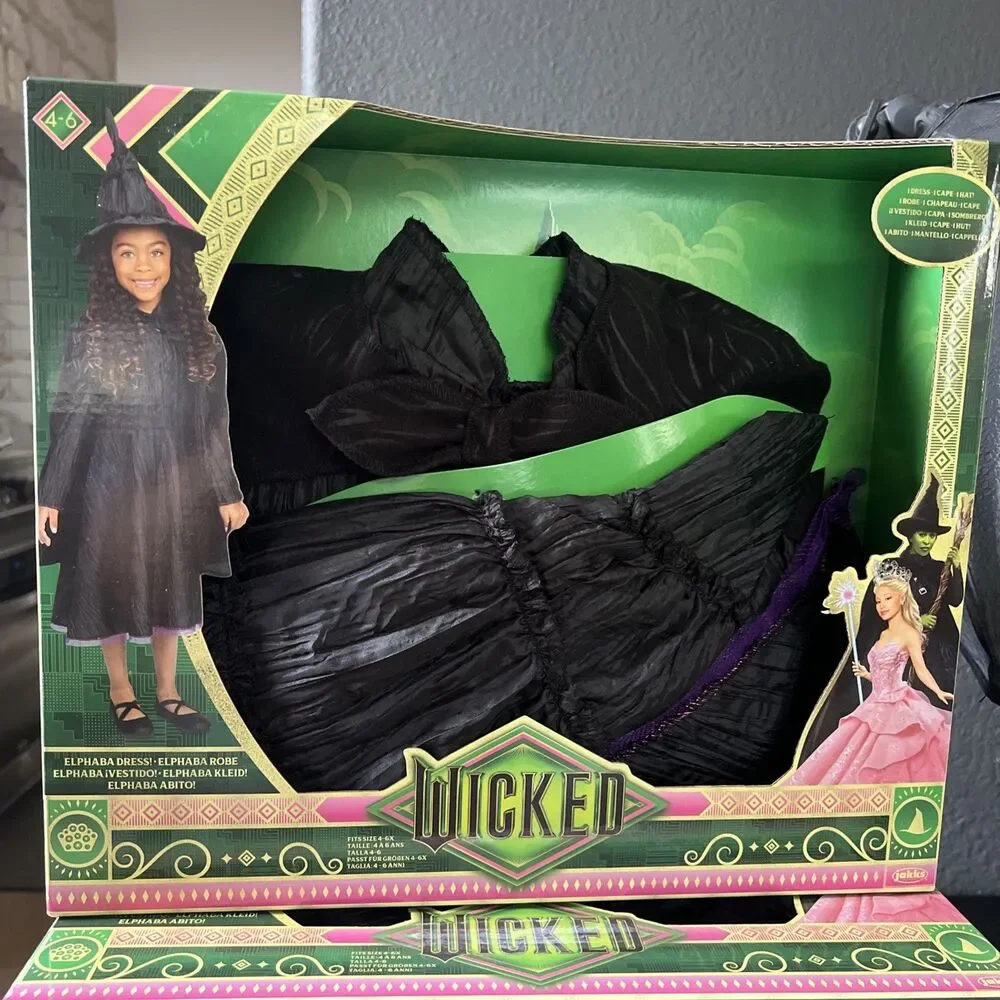 Wicked Deluxe Elphaba Black Defying Gravity Dress Up Set Size 4/6x Same Day Ship